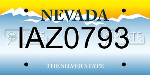 IAZ0793 Nevada License Plate
