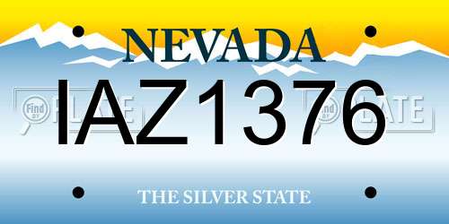 IAZ1376 Nevada License Plate