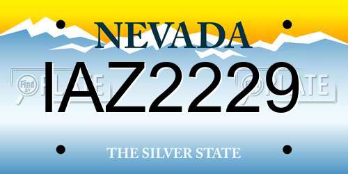 IAZ2229 Nevada License Plate
