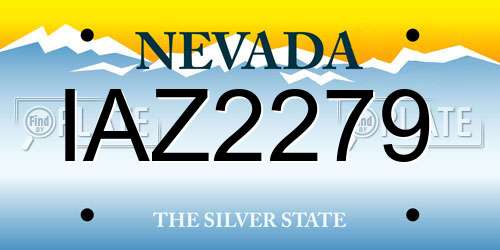 IAZ2279 Nevada License Plate