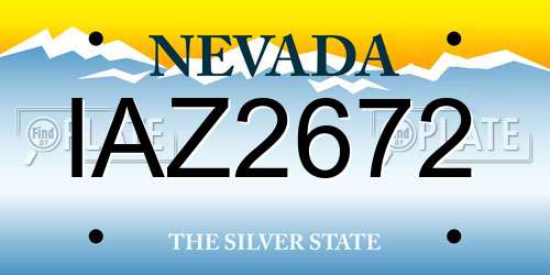 IAZ2672 Nevada License Plate
