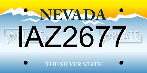 IAZ2677 Nevada License Plate