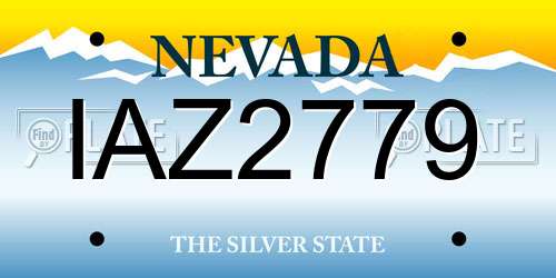 IAZ2779 Nevada License Plate