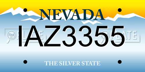 IAZ3355 Nevada License Plate