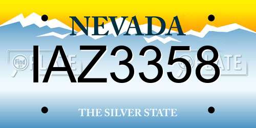 IAZ3358 Nevada License Plate