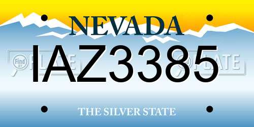 IAZ3385 Nevada License Plate