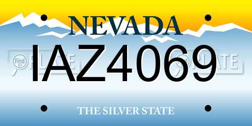 IAZ4069 Nevada License Plate
