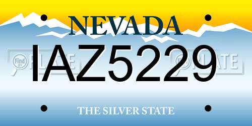 IAZ5229 Nevada License Plate