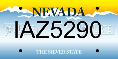 IAZ5290 Nevada License Plate