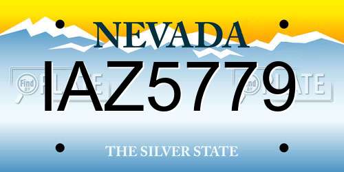IAZ5779 Nevada License Plate