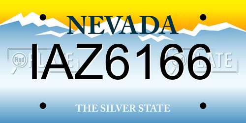 IAZ6166 Nevada License Plate