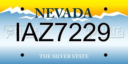 IAZ7229 Nevada License Plate