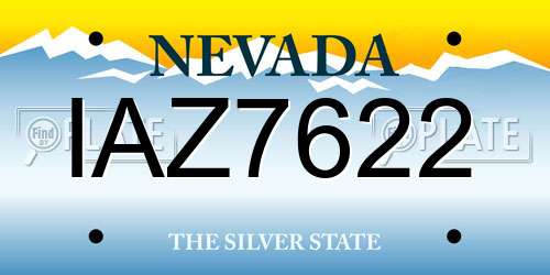 IAZ7622 Nevada License Plate