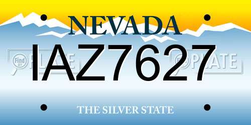 IAZ7627 Nevada License Plate