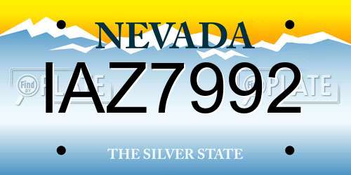 IAZ7992 Nevada License Plate