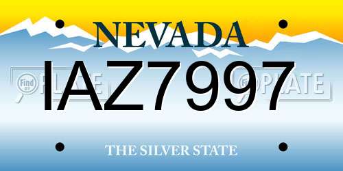 IAZ7997 Nevada License Plate