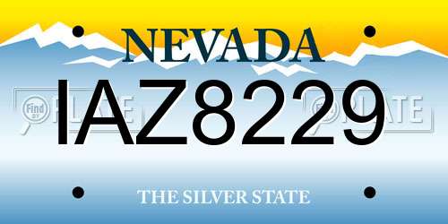 IAZ8229 Nevada License Plate