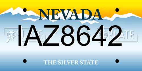 IAZ8642 Nevada License Plate