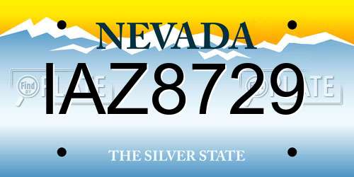 IAZ8729 Nevada License Plate