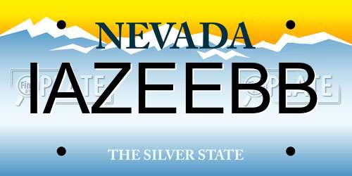 IAZEEBB Nevada License Plate