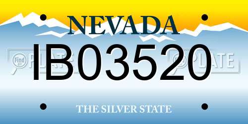 IB03520 Nevada License Plate