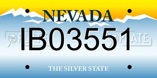 IB03551 Nevada License Plate