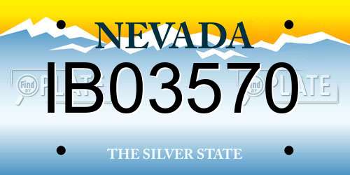 IB03570 Nevada License Plate