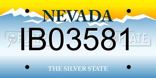 IB03581 Nevada License Plate