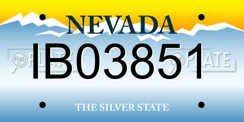 IB03851 Nevada License Plate