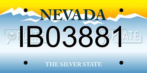IB03881 Nevada License Plate