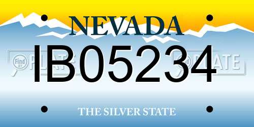 IB05234 Nevada License Plate