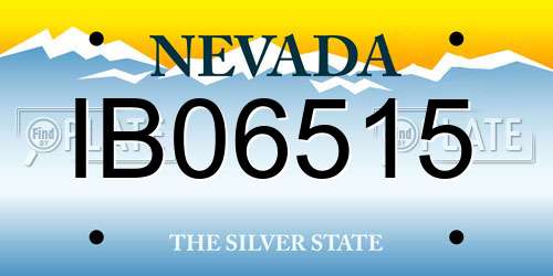 IB06515 Nevada License Plate