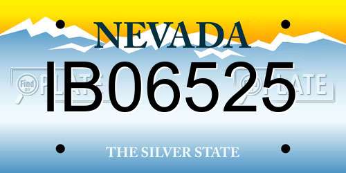 IB06525 Nevada License Plate