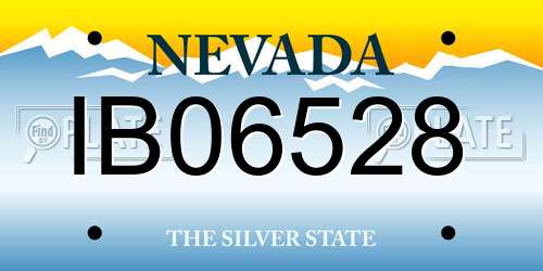 IB06528 Nevada License Plate