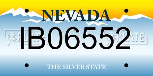IB06552 Nevada License Plate