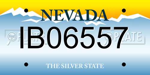 IB06557 Nevada License Plate