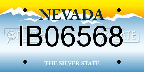 IB06568 Nevada License Plate