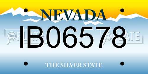 IB06578 Nevada License Plate
