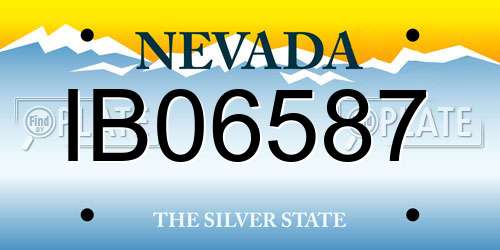 IB06587 Nevada License Plate
