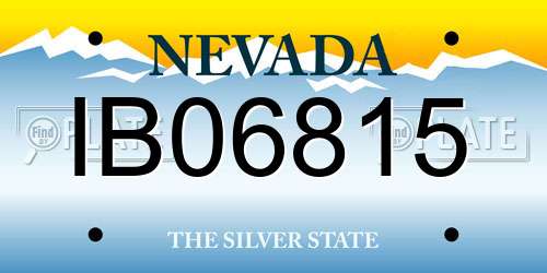 IB06815 Nevada License Plate