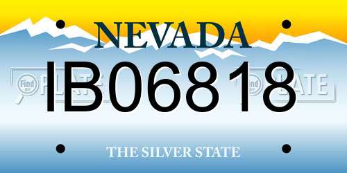 IB06818 Nevada License Plate