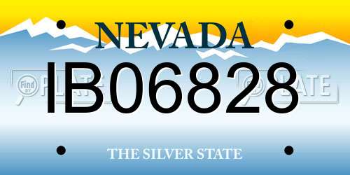 IB06828 Nevada License Plate