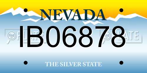 IB06878 Nevada License Plate