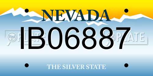 IB06887 Nevada License Plate