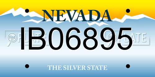 IB06895 Nevada License Plate