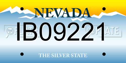IB09221 Nevada License Plate