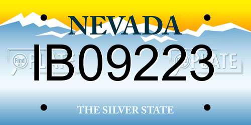 IB09223 Nevada License Plate
