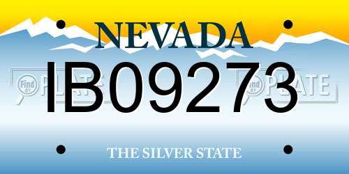 IB09273 Nevada License Plate