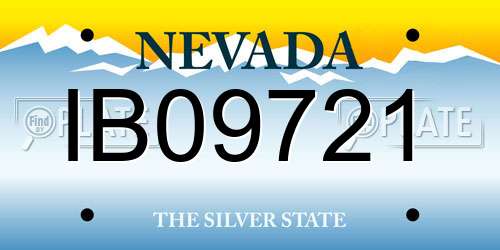 IB09721 Nevada License Plate