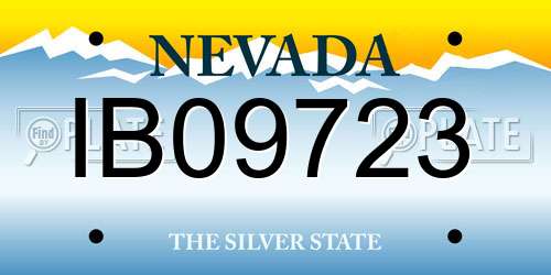 IB09723 Nevada License Plate